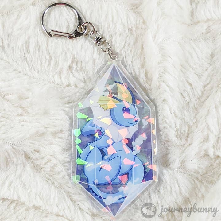 Journeybunny - Wholesale Keychain - Unisex - Water Evolution Crystal Holographic Acrylic Keychain