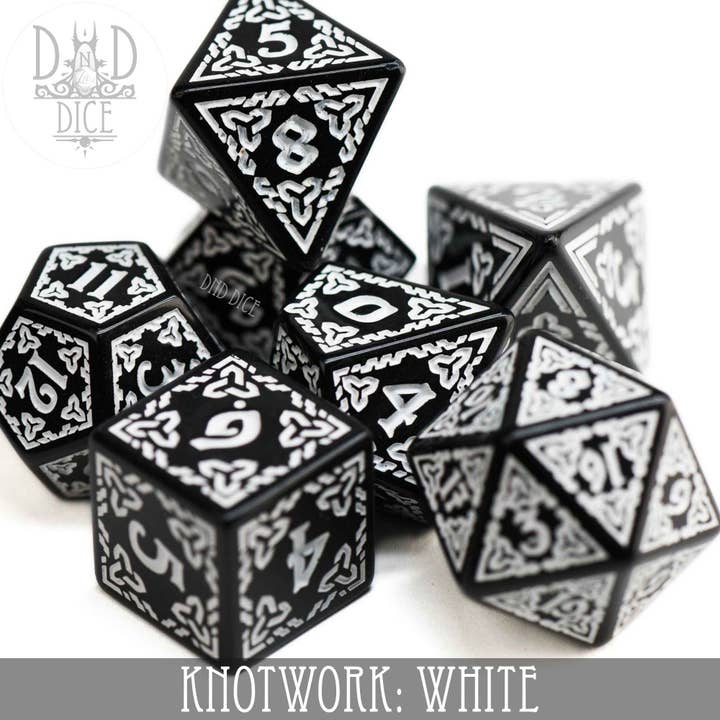 DNDDICE.COM - Wholesale Dice - Knotwork: White1