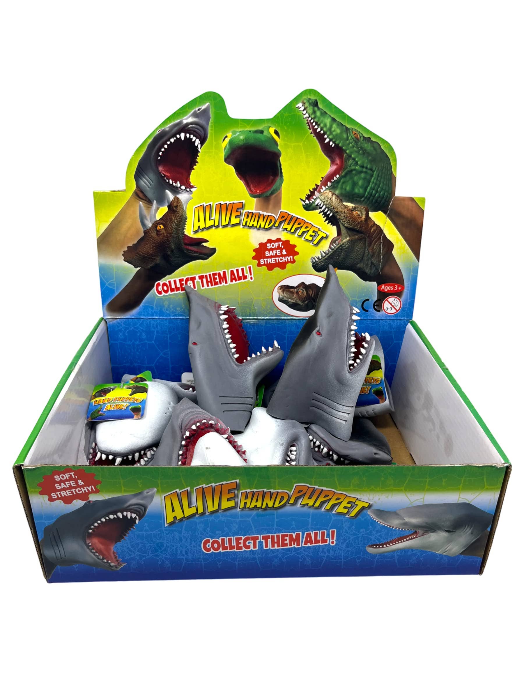 Warm Fuzzy Toys - Wholesale Puppet - Kids & Baby - WARM FUZZY Toys Shark Hand Puppets Realistic 12 Packs
