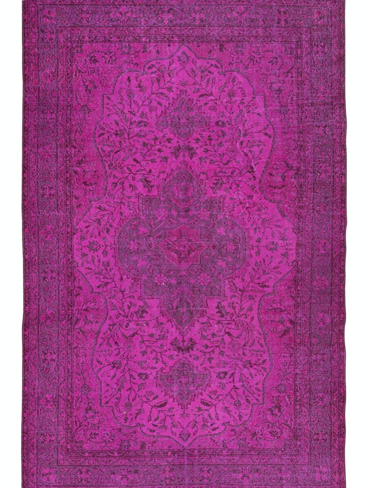 6.4x9.8 Ft Pink Handmade Rug, Modern Turkish Wool Carpet for wholesale by Rug Specialist LLC.