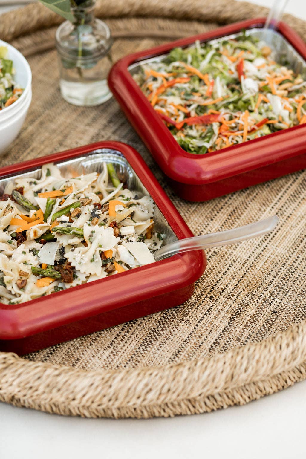 Fancy Panz - Wholesale Casserole Carrier - Square Set - 8x8 Pan Frame w/ Lid & Serving Spoon - Red2