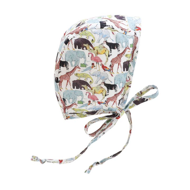 Animalia Bonnet Cotton-Lined for wholesale by Briar Baby