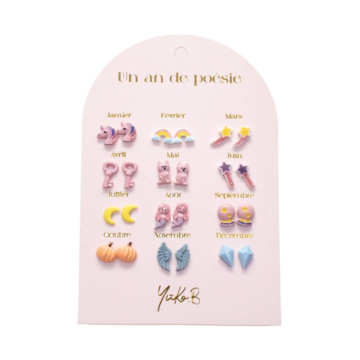 Stainless Steel Earrings - A Year of Fairy Poetry for wholesale by Yuko B