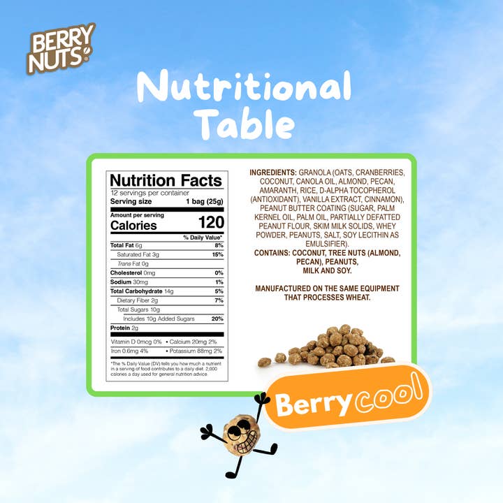 BERRY NUTS - Wholesale Granola - Berry Nuts® Peanut Butter Granola Bites 0.88oz (100 Pack)6