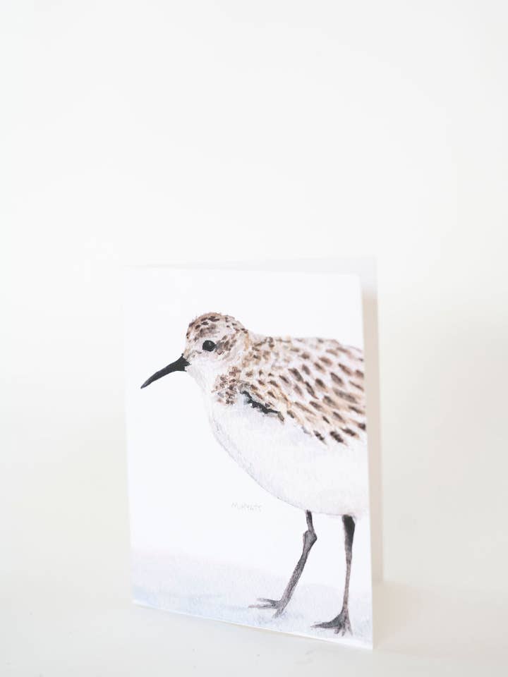 "Aquarell-Grußkarte mit Küstenvogel 'Sandpiper Crop'" für den Großhandel von Melissa Hyatt