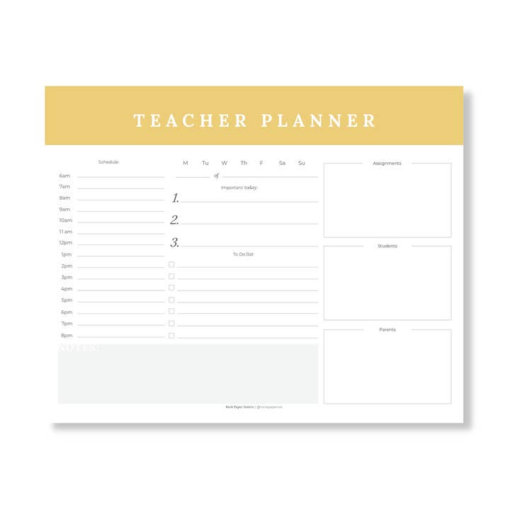 Bloc-notes de planification des enseignants pour la vente par Rock Paper Sisters