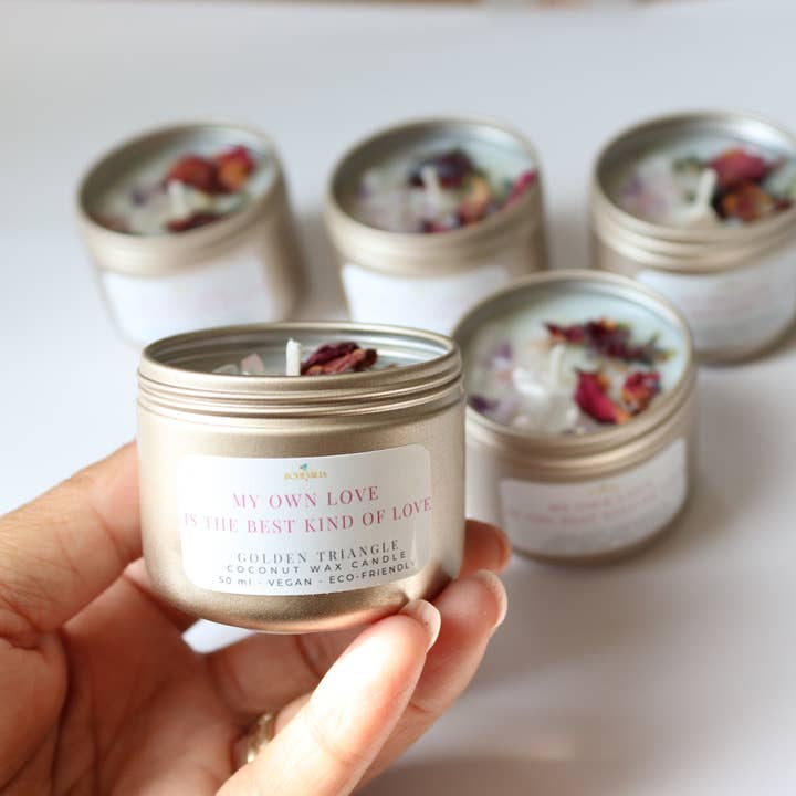 Gemstone Candle, Affirmation Candle, Soy Wax Candle, for wholesale by Bohemilia