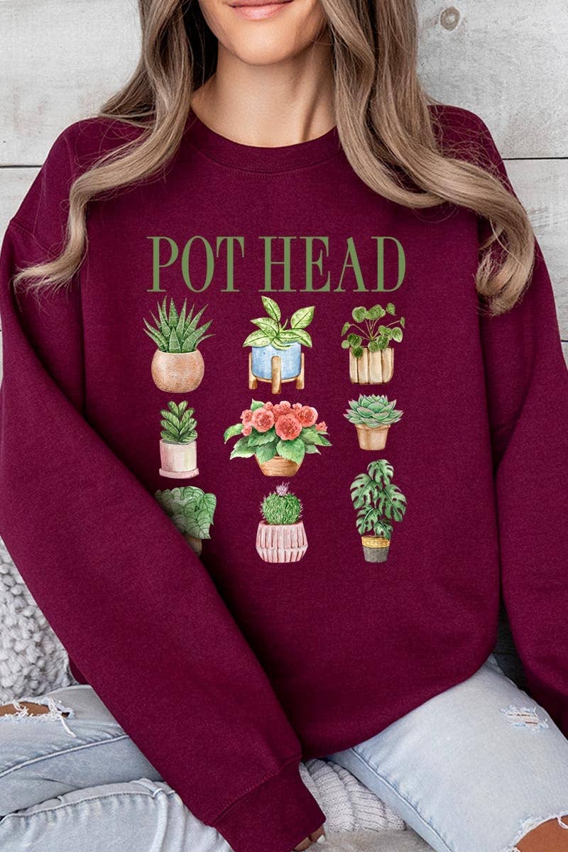 COLORBEAR - Wholesale T-Shirt (Graphic) - Women's - Pot Head Plant Lover Graphic Sweatshirt3