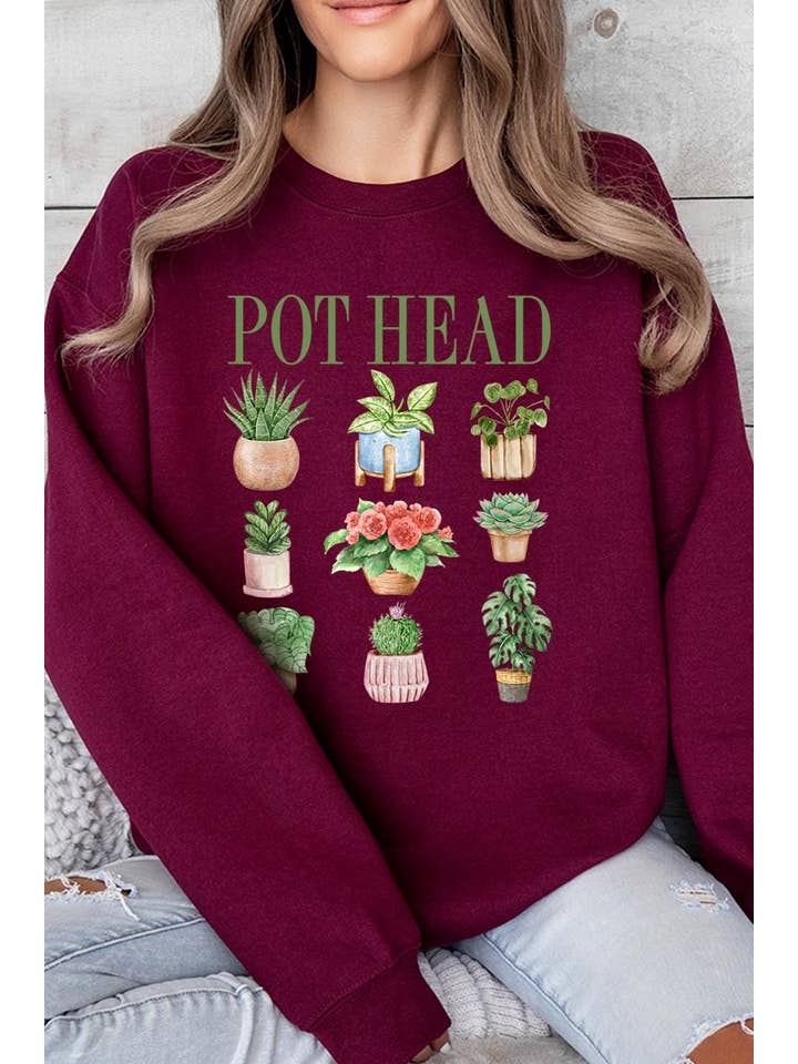 COLORBEAR - Wholesale T-Shirt (Graphic) - Women's - Pot Head Plant Lover Graphic Sweatshirt3