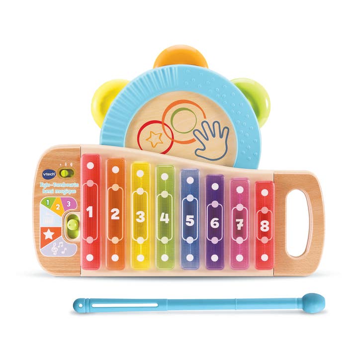 Xylo-Tambourin lumi magique (jouet avec partie bois FSC®) pour la vente par VTech Electronics