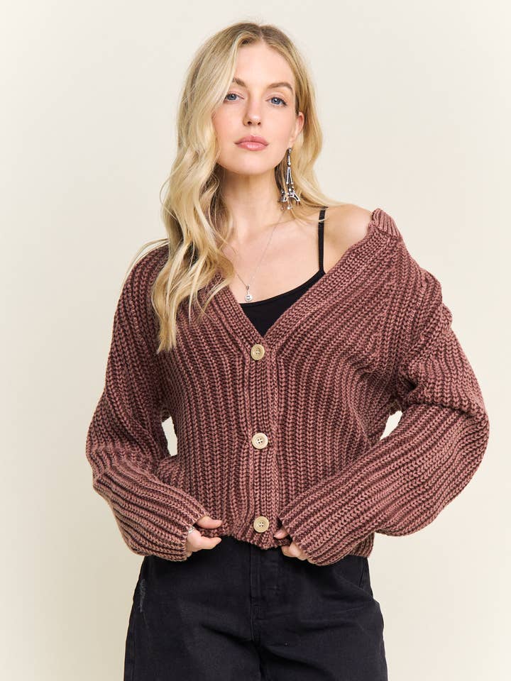 CESW4191- RIBBSTICKAD KOFTAN MED KNAPPAR för wholesale av ADORA LA