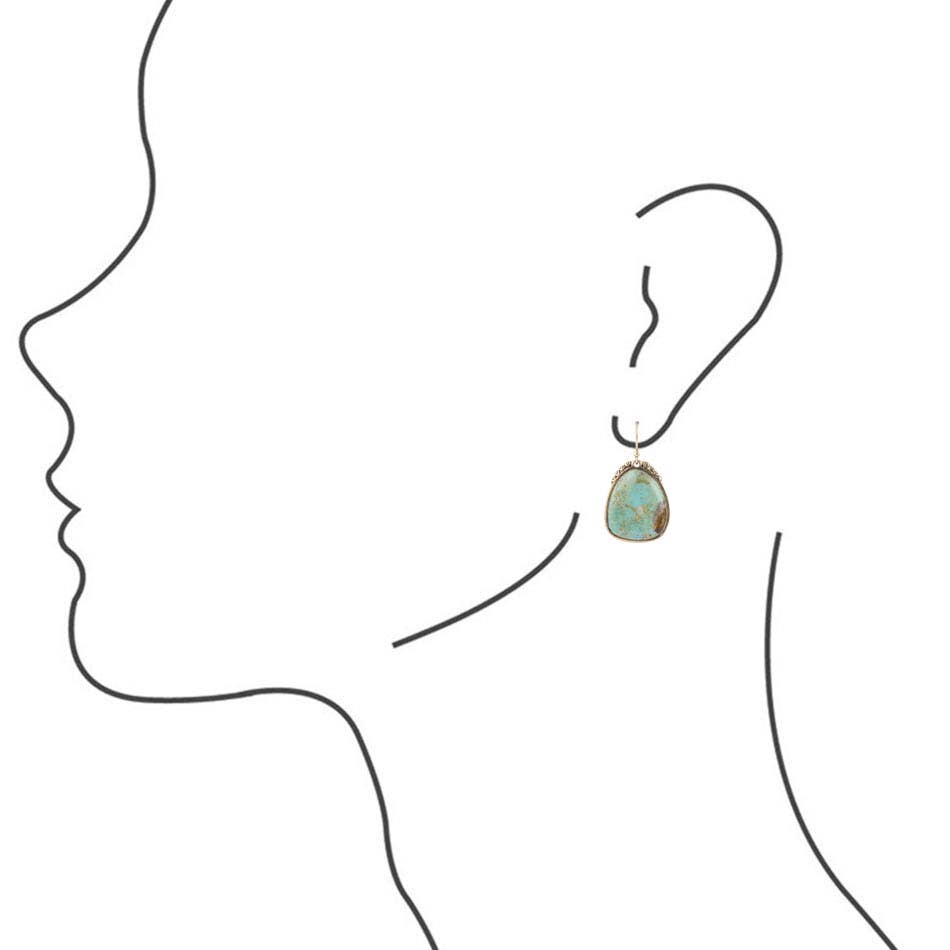 Barse Jewelry - Wholesale Dangle Earrings - Agave Genuine Turquoise Earrings1