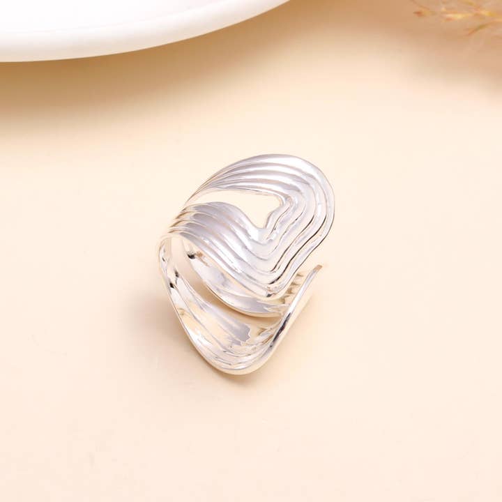 AG 925 JEWELLERY - Wholesale Cocktail/Statement Ring - 925 Sterling Silver Modern Minimalist Statement Ring3