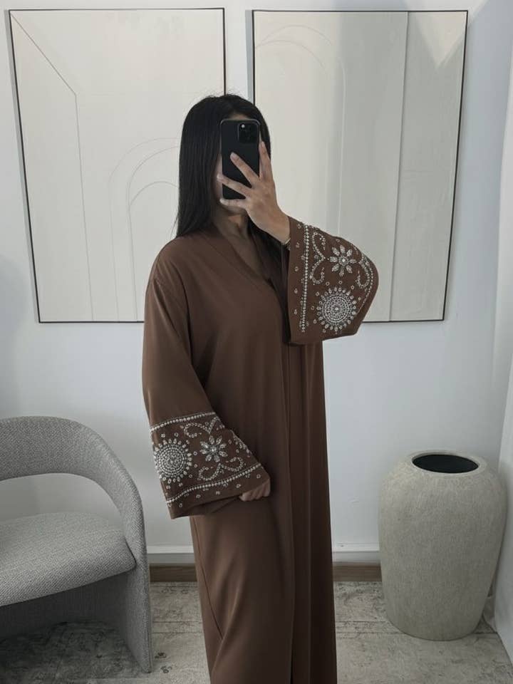 Abaya Zafira H552 för wholesale av White Icy