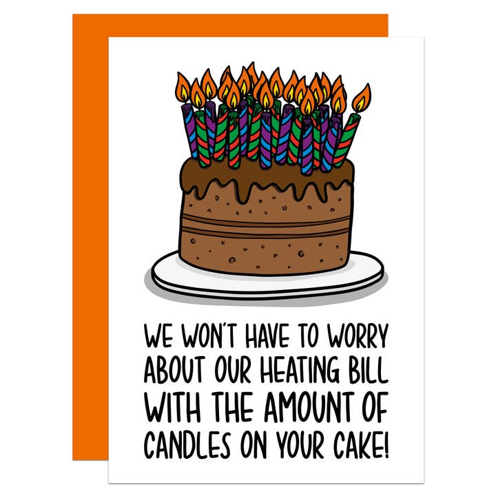 TeePee Creations – wholesale Birthday card – Heating Bill Candles Birthday A6 Card