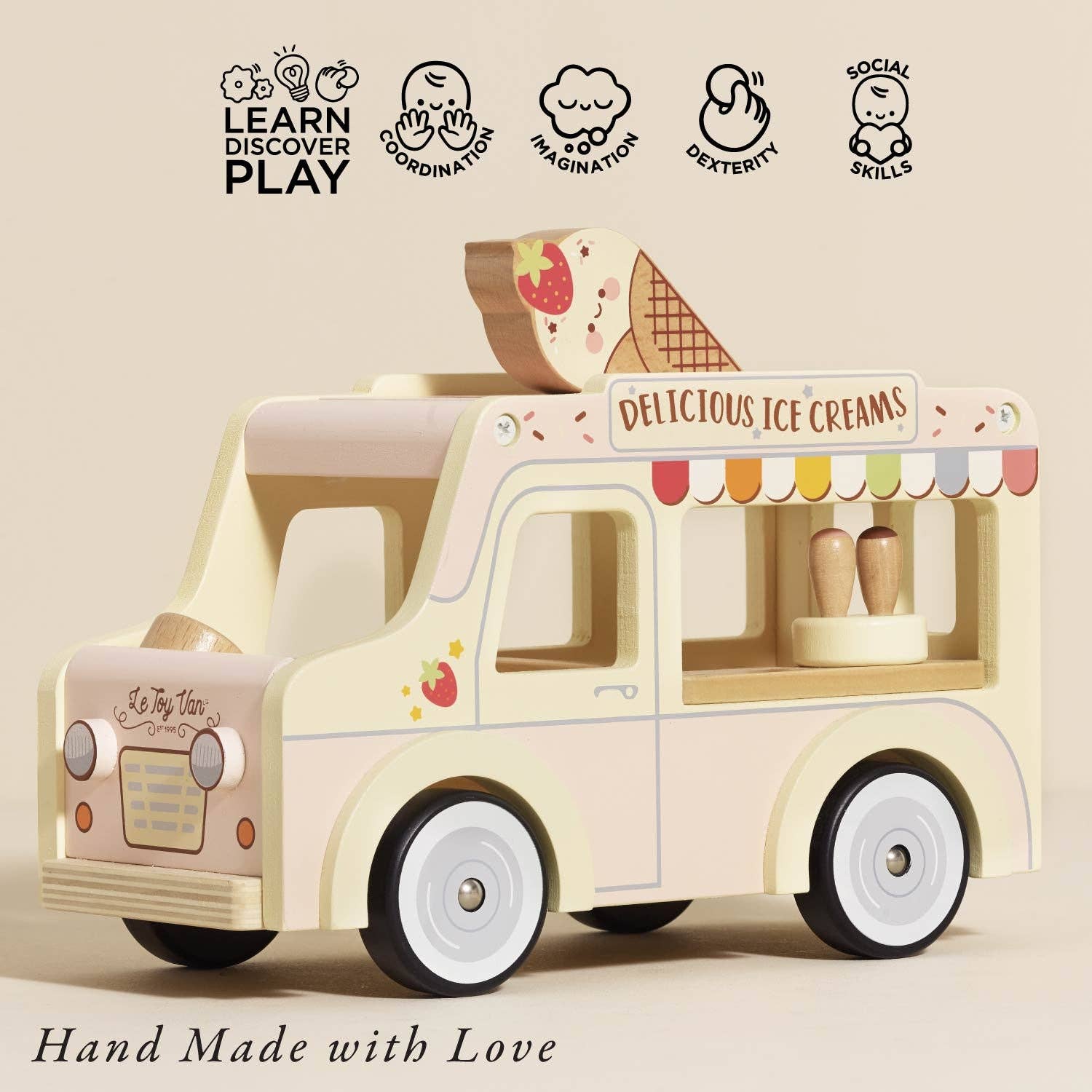 Le Toy Van – wholesale Toy car/truck – Child – Wooden Ice Cream Van2