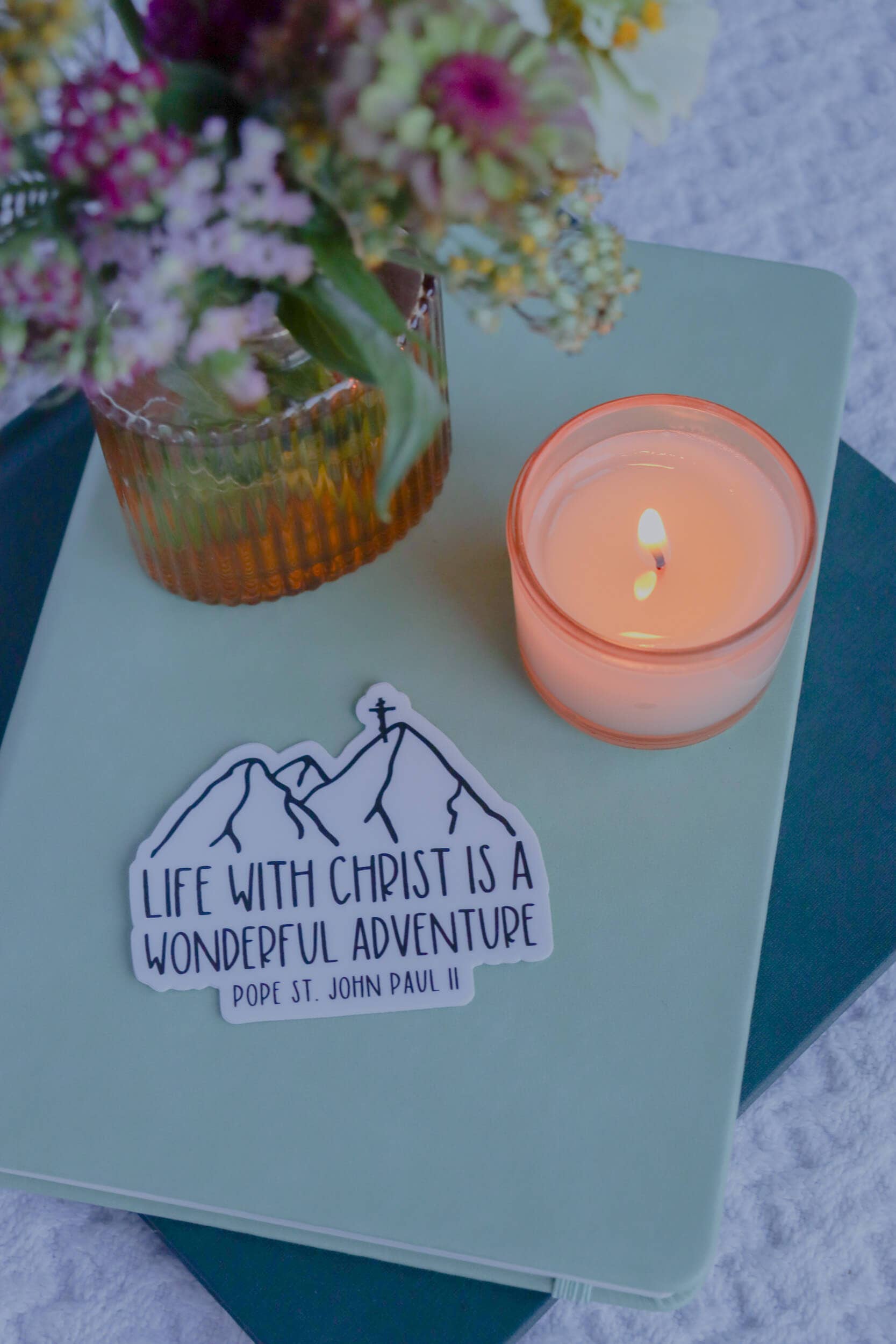 Saint Clare and Francis - Wholesale Sticker - Life With Christ Sticker - MANUSCRIPT1