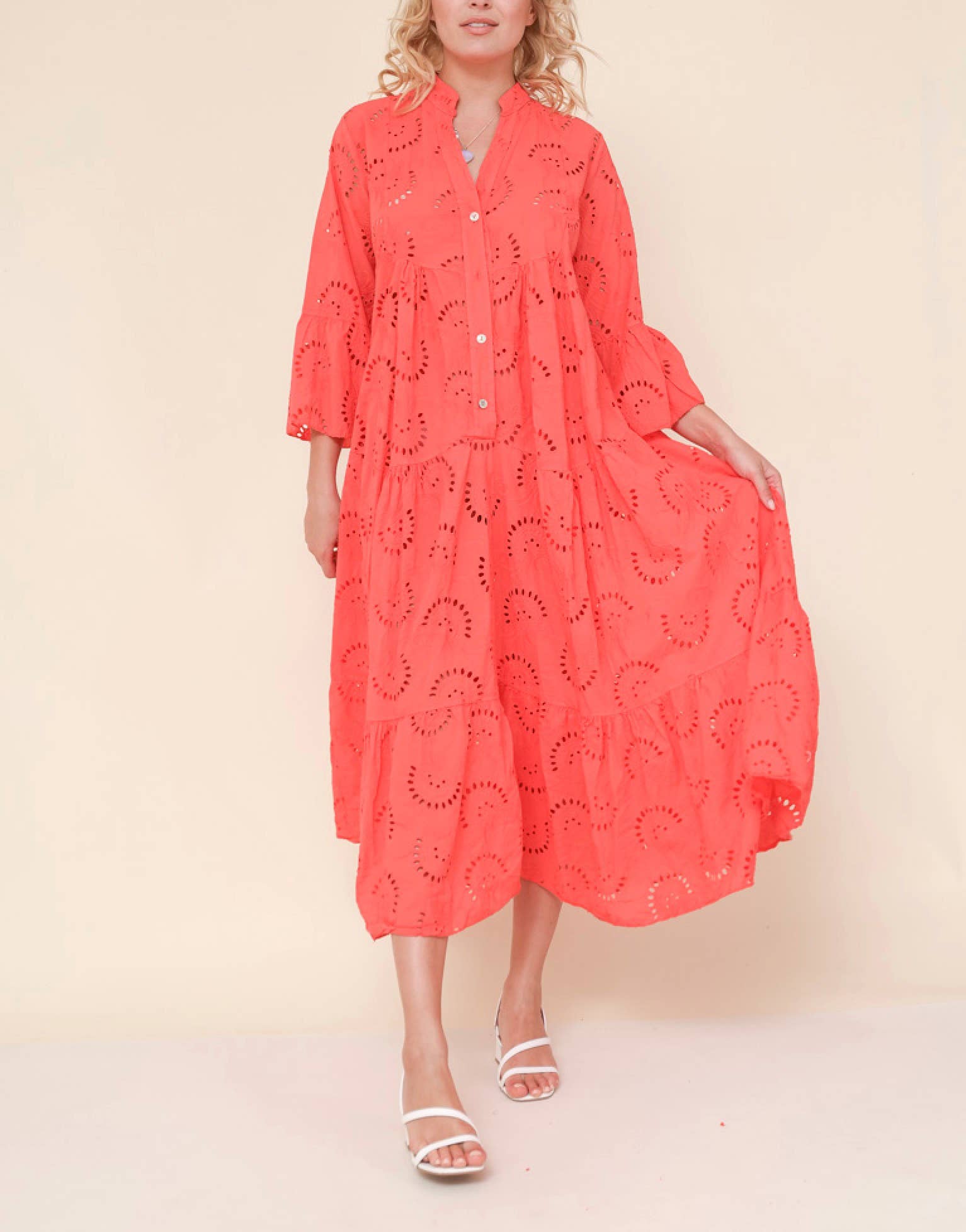 Happy look - Vente Robe – femme - Longue robe en broderie anglaise 11