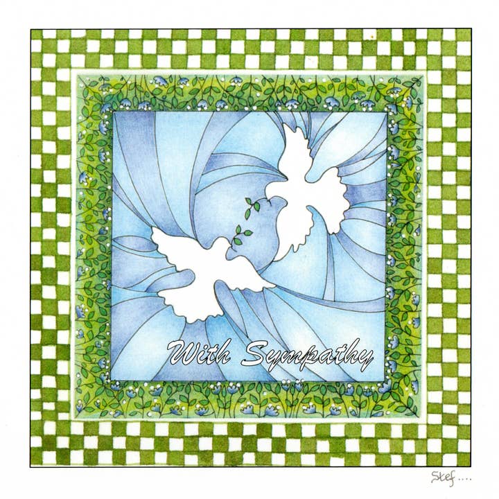 Une carte de condoléances avec des colombes blanches pour la vente par Cheshire card company