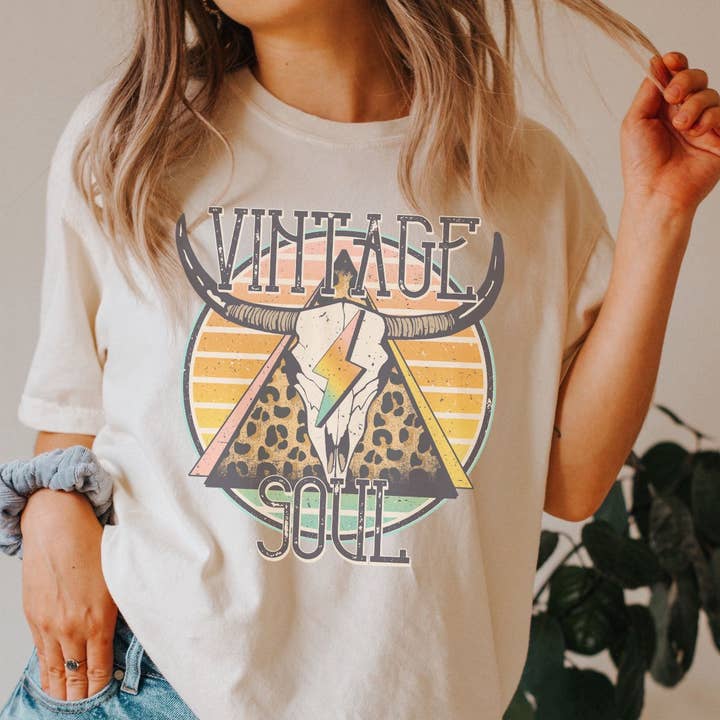 Camiseta estampada Vintage Soul Comfort Colors para venta al por mayor de Bella Me