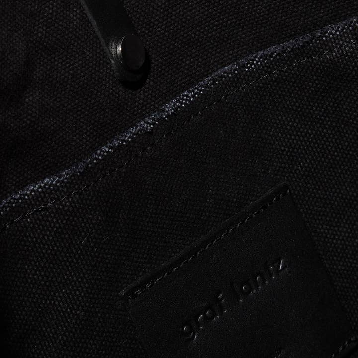 Sand Vachetta Hana Canvas Boat Bag in Black for wholesale on Faire4