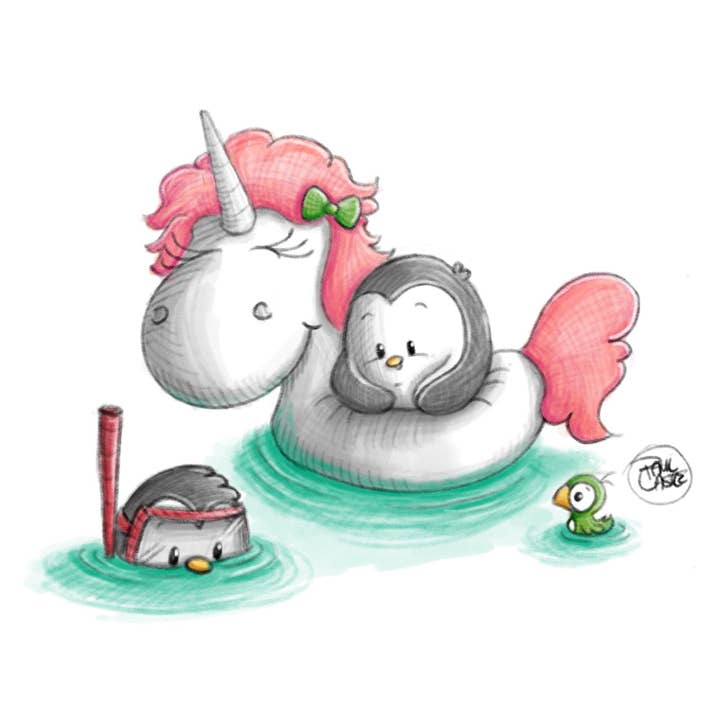 Paul Castle Studio - Wholesale Art Print - Beach Day Pengrooms - Art Print3