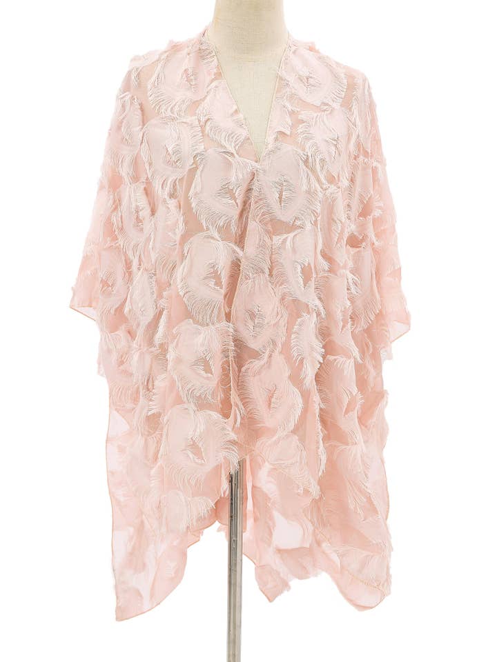 JC Sunny Fashion - Wholesale Kimono - Women's - JC060283 Elegant 3D Feather Fringe Eyelash Kimono/Cover-Up17