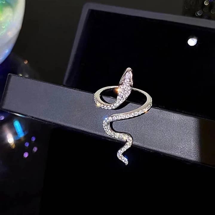 Gemscape UK - Wholesale Cocktail/Statement Ring - Open Snake Ring - Studded1