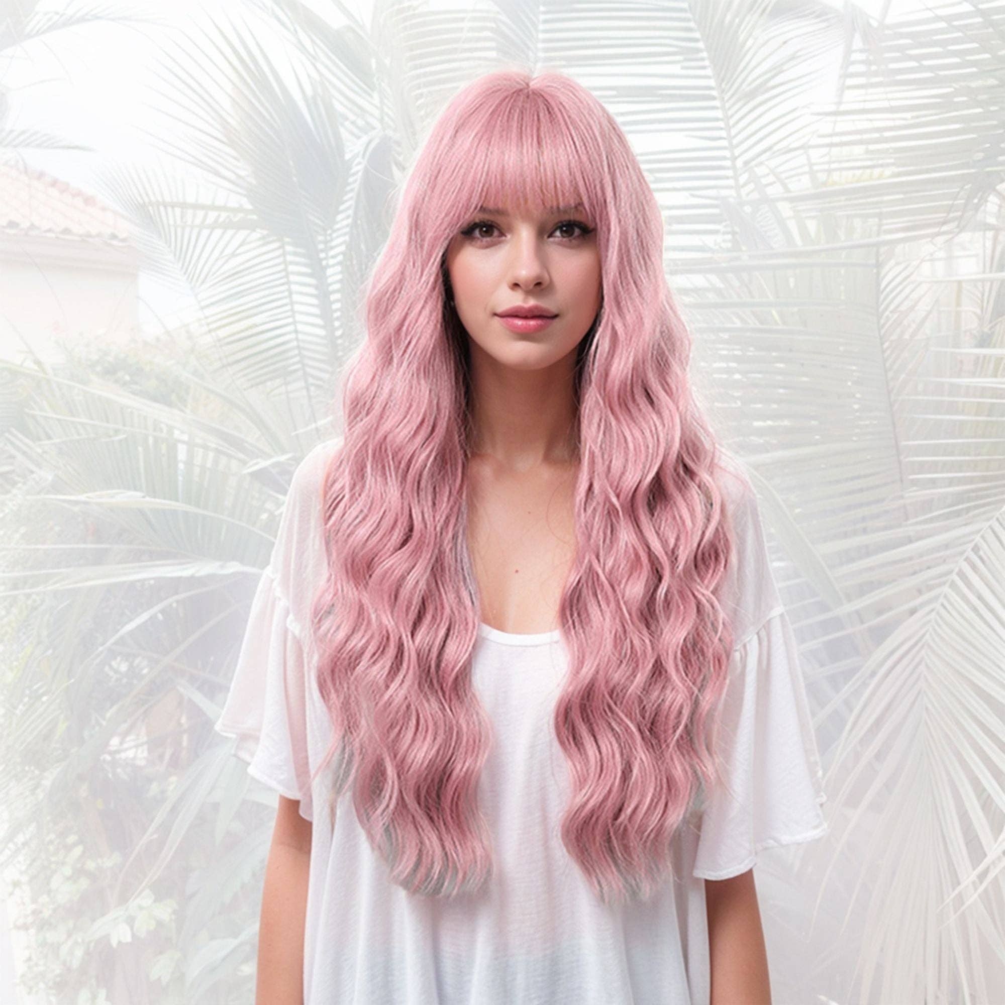 AK Brand - Wholesale Wig/Hair Piece - Long White Blonde Synthetic Wig with Bangs8