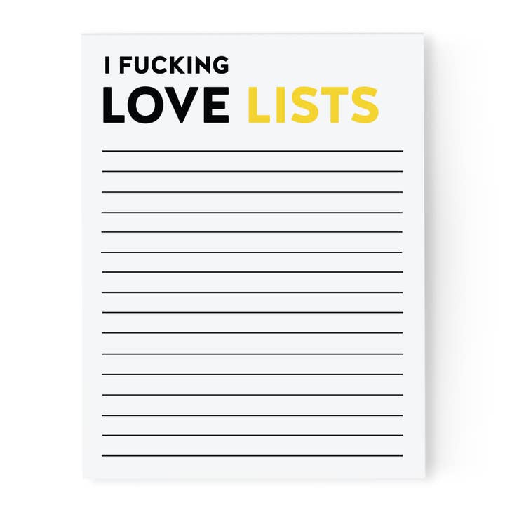 I Fucking Love Lists Notepad for wholesale by Pretty by Her