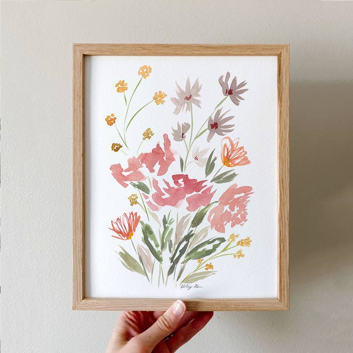 Kunstdruk „Wildflower Bouquet” (ingelijst of niet ingelijst) voor wholesale door Whitney Rain Studio
