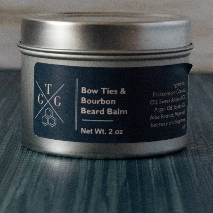 Bow Ties & Bourbon Beard Balm for wholesale by Gala Tea and Gifts
