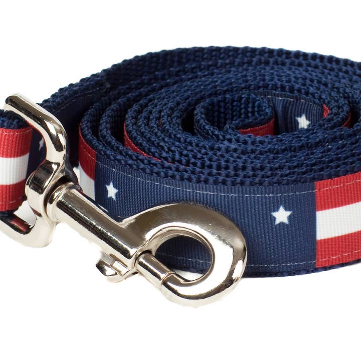 Americana Park Dog Leash-Americana Flag for wholesale by Paw Paws USA