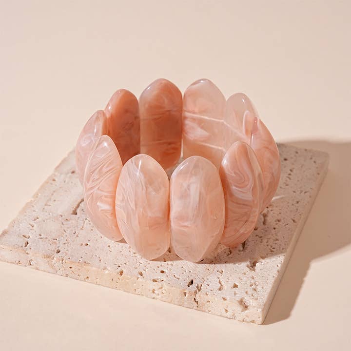 Dipped Shop - Wholesale Beaded Bracelet - Vintage Wide Resin Splicing Acrylic Bracelets DP25D6235