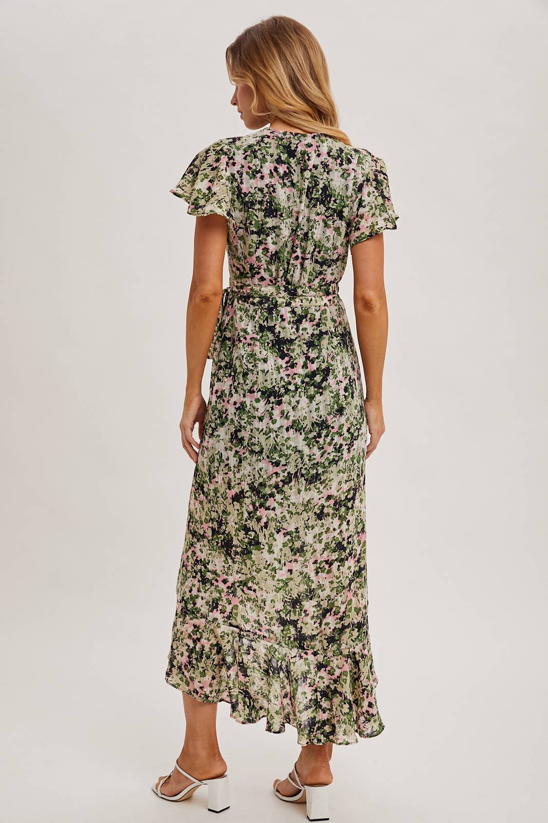 Bluivy - Wholesale Dress - Women's - FLORAL PRINT WRAP RUFFLED MIDI DRESS - EASTER DAY9