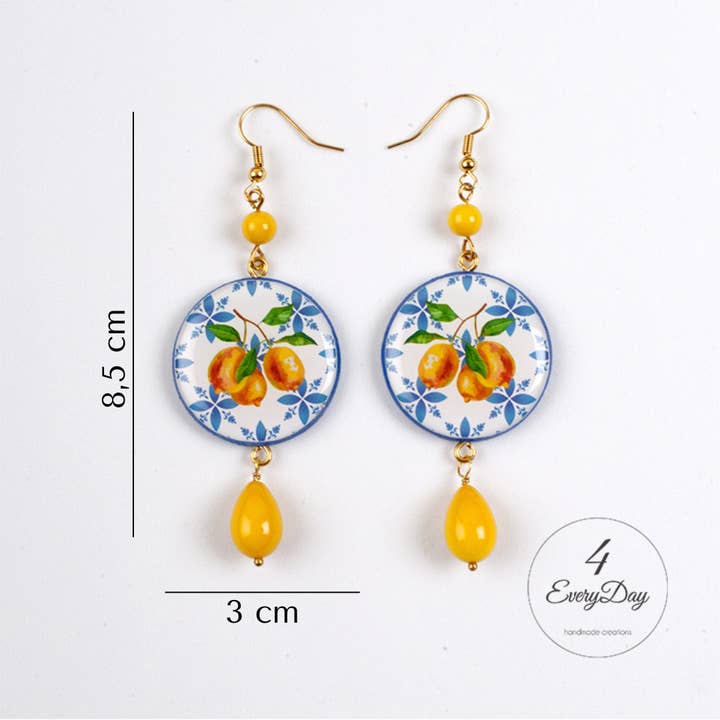 4everyday Handmade - Wholesale Dangle Earrings - Earrings: Majolica lemons2