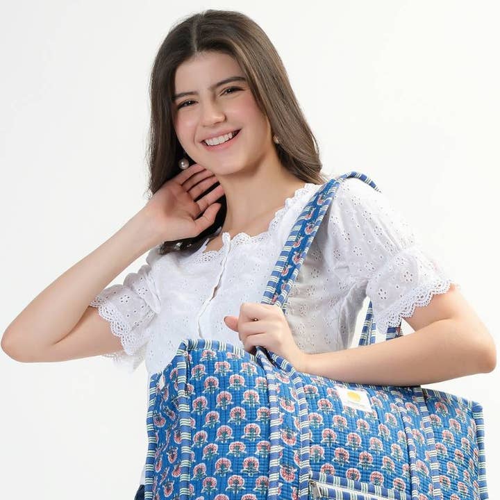 Cotton Tote Bag With Zip - Blue Ocean and other Purchase Wholesale blue slate chippings 40 mm bag. Free Returns & Net 60 Terms on Faire trending on Faire.