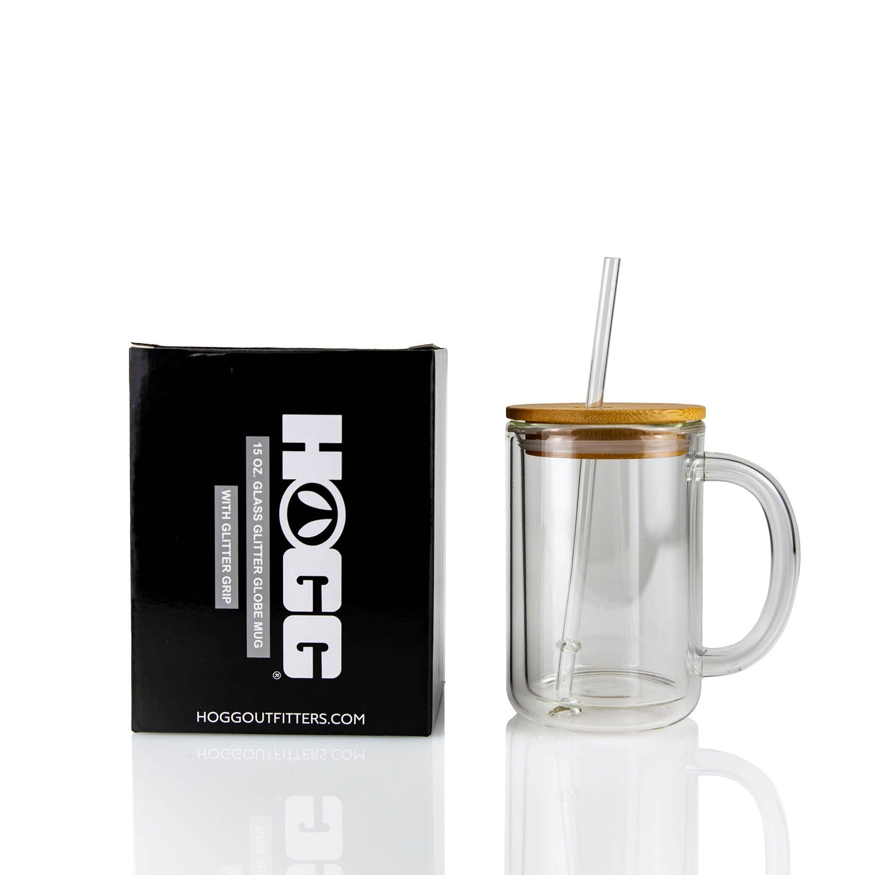 Hogg Outfitters - Wholesale Coffee Mug - 15oz SUBLIMATION GLITTER GLOBE GLASS COFFEE MUG0