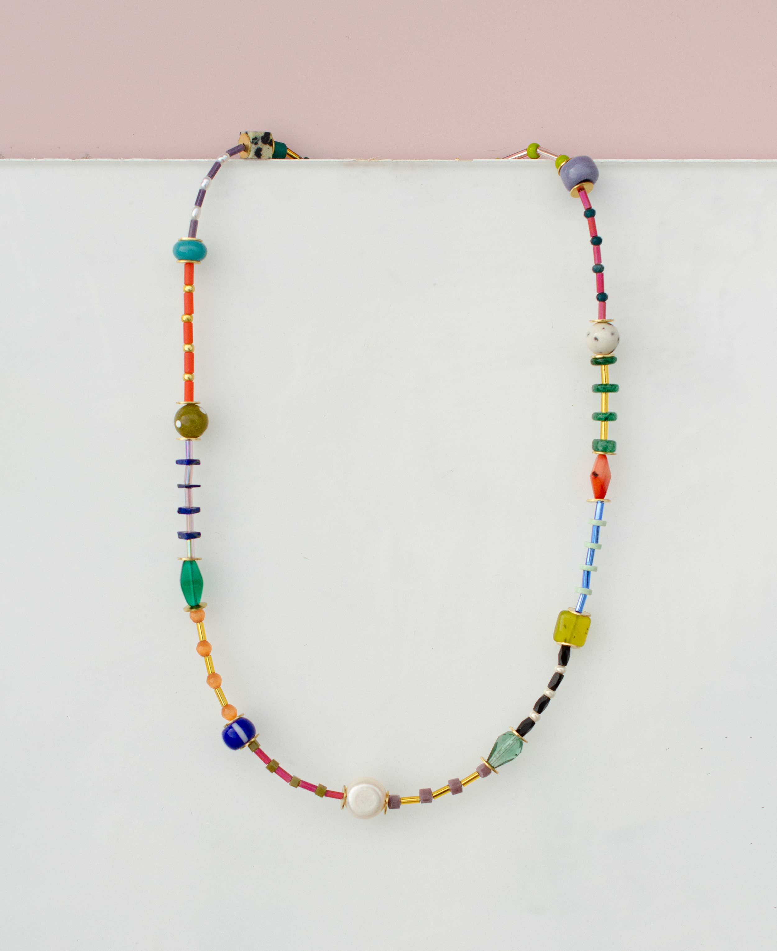 Jill Makes – wholesale Beaded/pearl necklace – Colorful Beaded Seed bead Friendship Necklace2