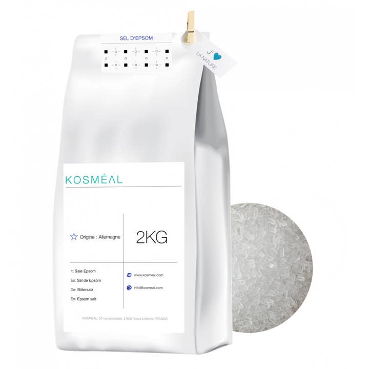 KOSMÉAL - Wholesale Bath Salts - Epsom Salt - 2 kg - Eco-friendly Packaging White Kraft Paper