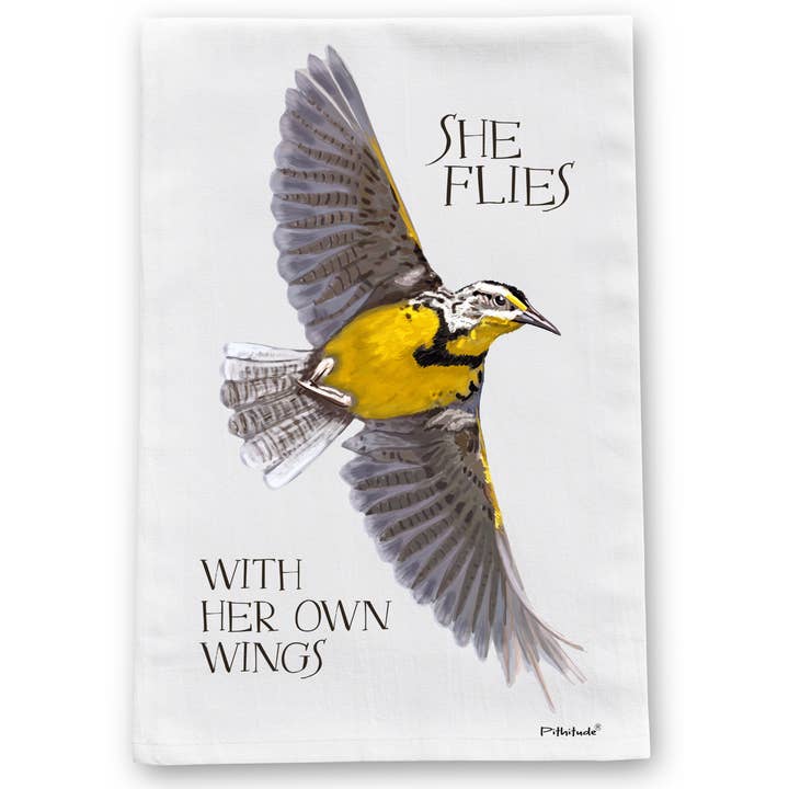 Meadowlark Flies Dish Towel for wholesale by Pithitude