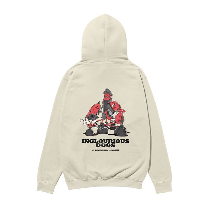 Inglourious Dogs Heavyweight Organic Hoodie Stone for wholesale by Weekend Concept