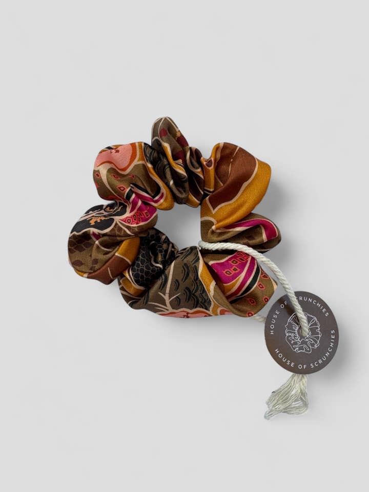 Scrunchie - Autumn Flowers - Recycled for wholesale by House of Scrunchies