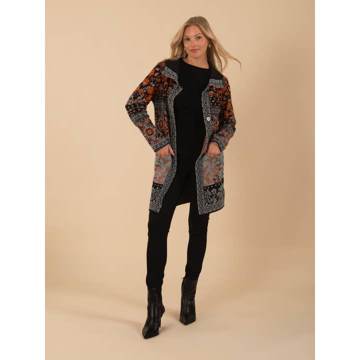 Tapestry Knit Coat for wholesale by Vertigo Usa