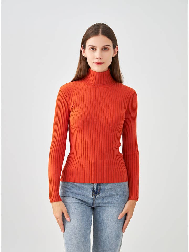 jw.atelier - Vendita all'ingrosso Maglione tricot - Donna - Maglione dolcevita a coste in seta elasticizzata8