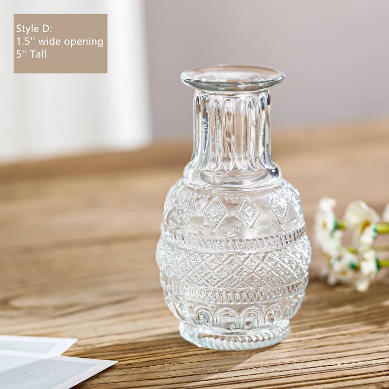 Sweet Home Deco - Wholesale Vase - Bud Vases for Centerpiece, Rustic Decorative Vases, Clear3