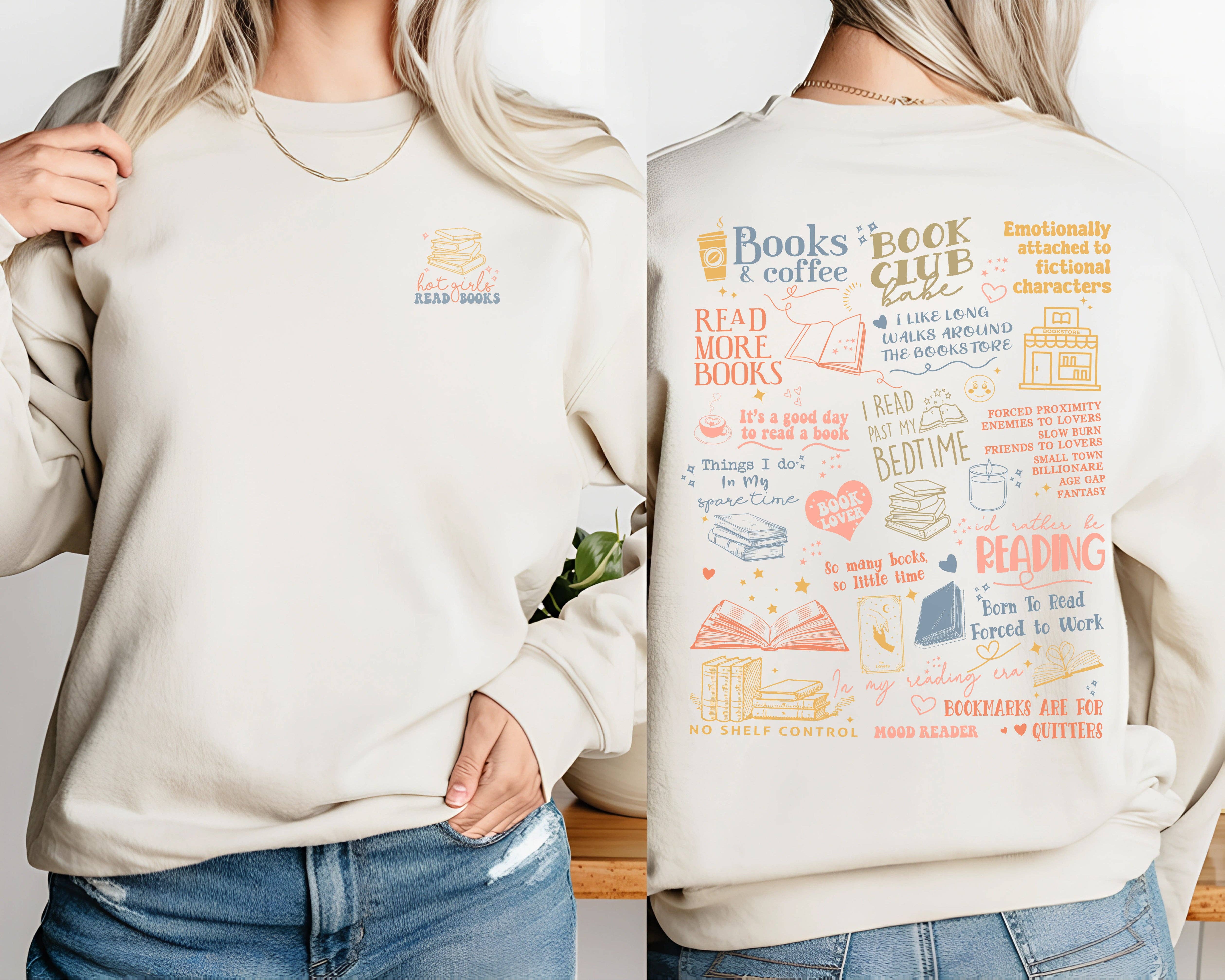 MagicMerchEmporium - Wholesale Graphic Sweatshirt - Women's - Books & Coffee Sweatshirt1
