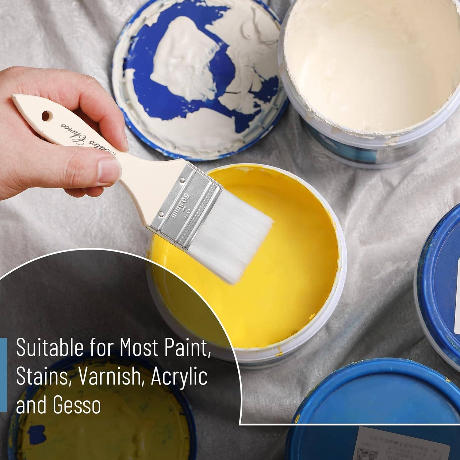 Bates Choice - Venta al por mayor Pinceles de pinturas/ceras - Bates- Brochas para Pintar, Paquete de 18, 1", 2", 3"4