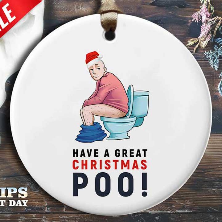 Funny Xmas Poo Christmas Ornament - 'Have a great Christmas for wholesale by VenusArtsShop