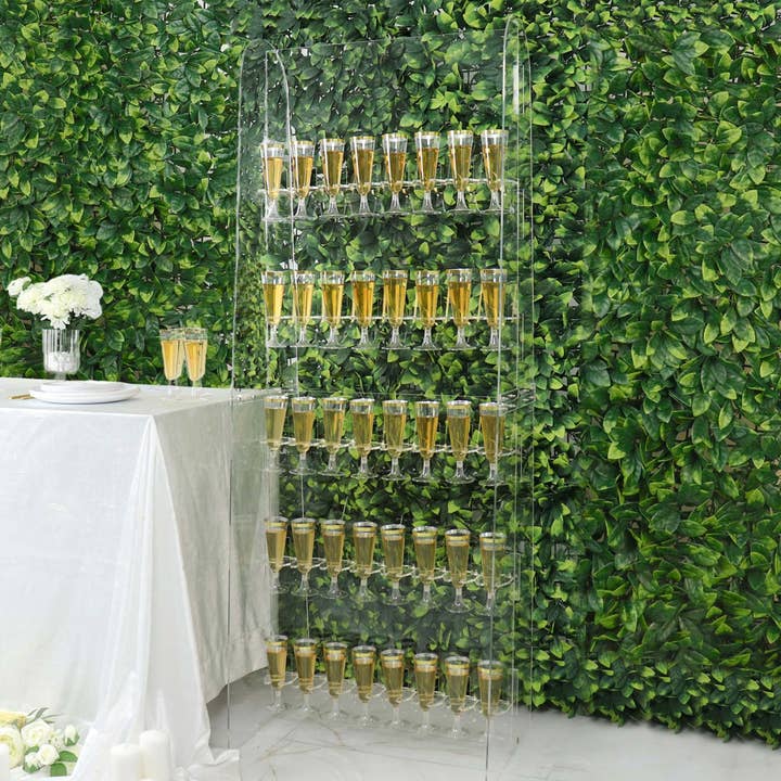 Elan Bazaar - Wholesale Wine Rack - 5 FT. Champagne Wine Glass Flute Holder Wall Stand, Holds 40